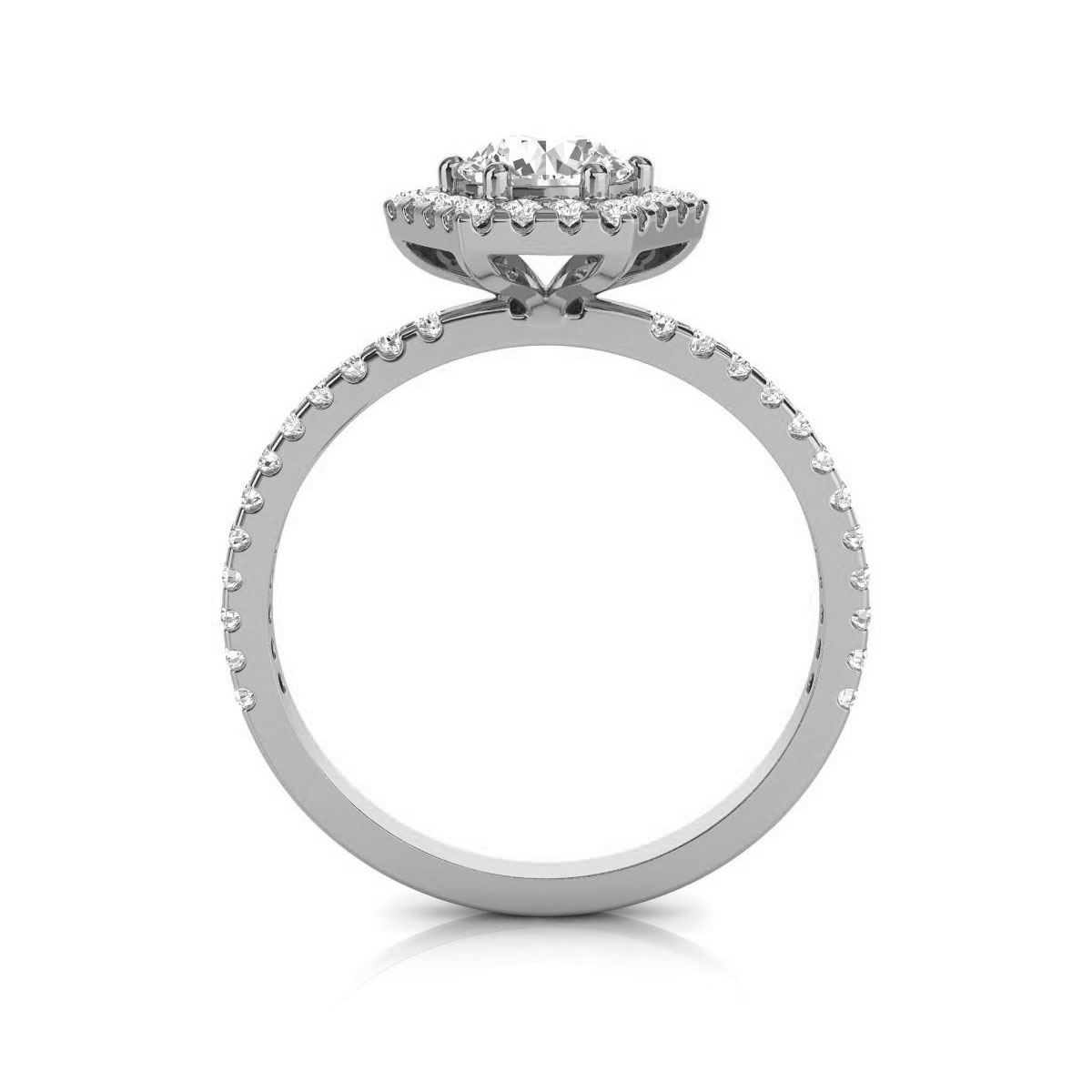 14K White Gold Rochelle Victorian Petite Halo Lab Grown Diamond Ring (1/2 ct. tw)